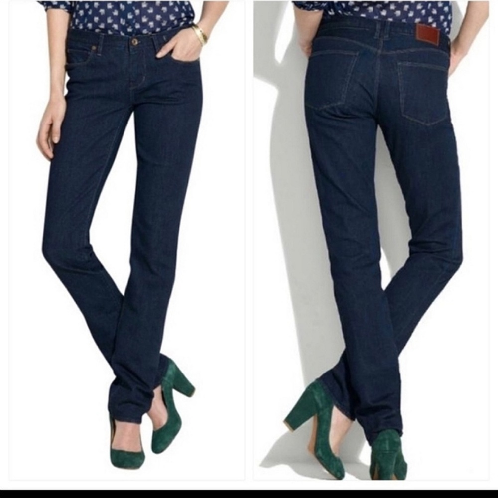 Madewell Rail Straight Dark Was Jeans 27x34